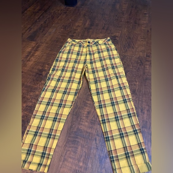 Vintage Yellow Plaid Pants - Picture 1 of 7
